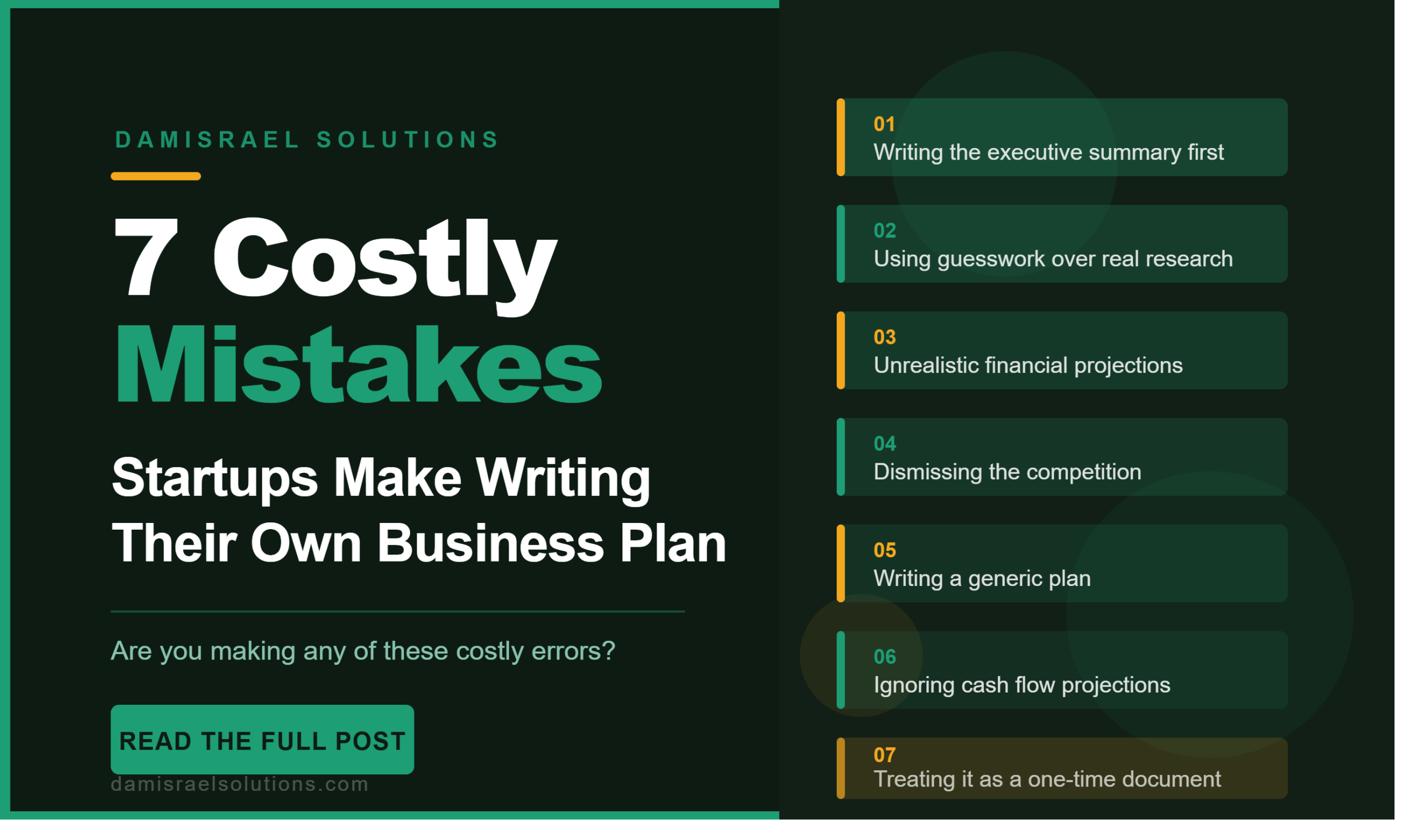 7 startup business plan mistakes